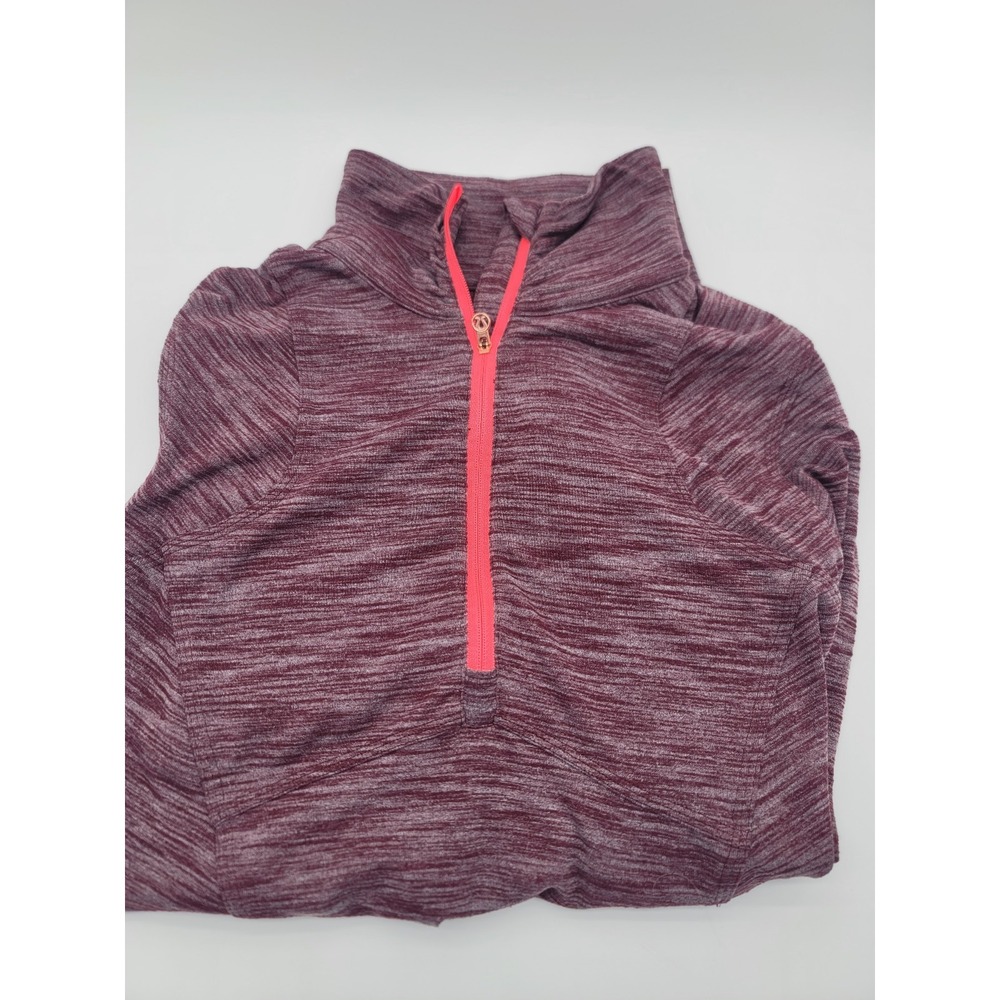 Lululemon Quarter Zip Pullover Women Size 6 Pink Purple Heathered Athletic‎ Top